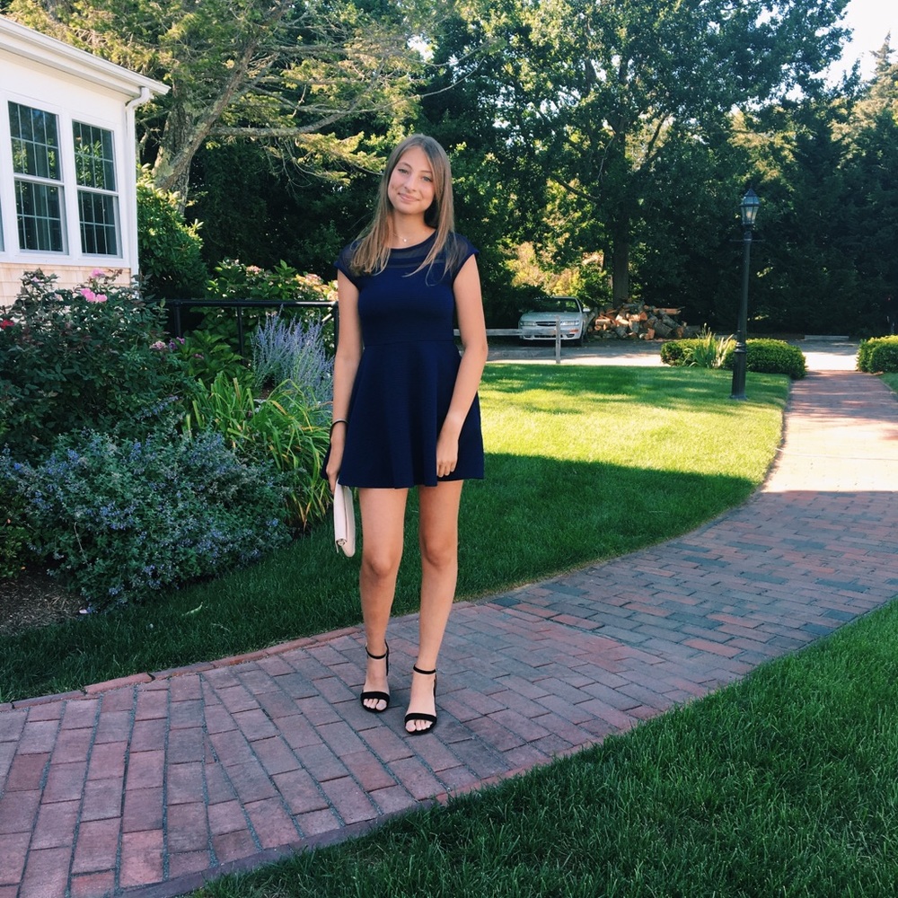 sally miller navy mini dress